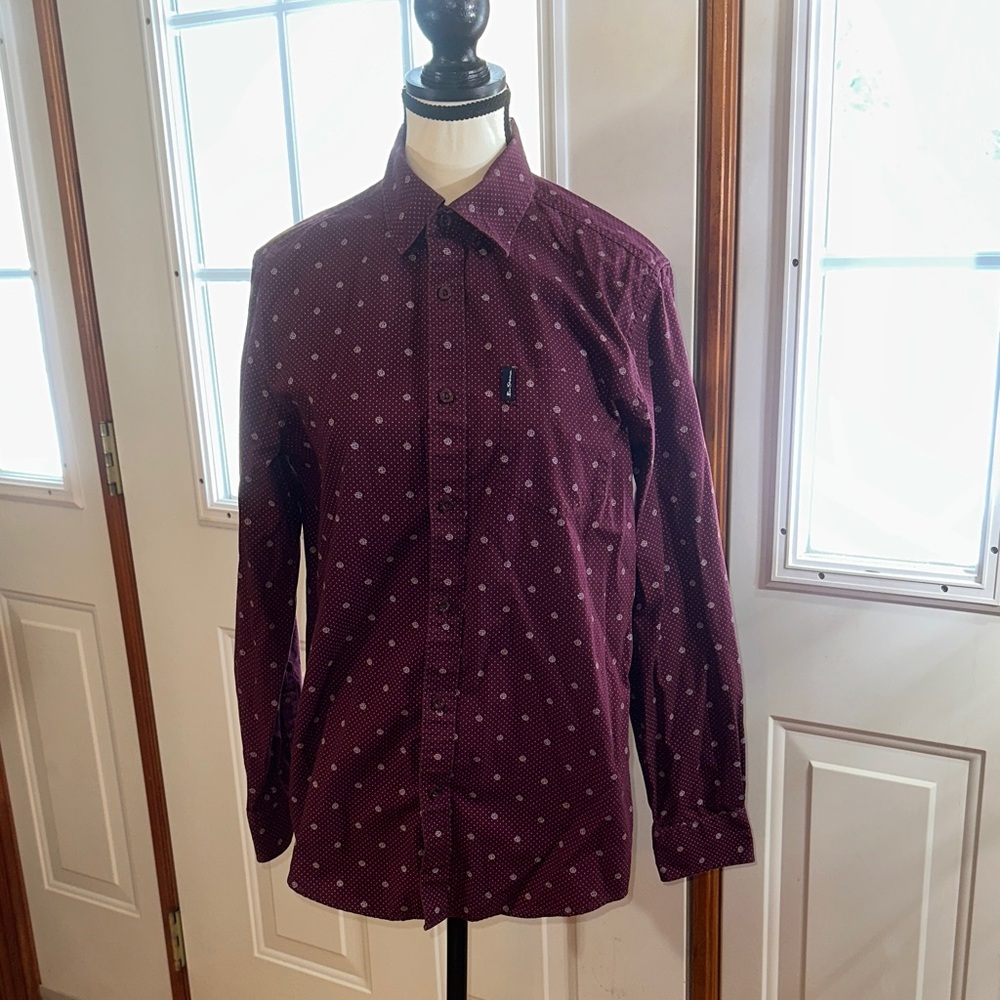 Ben Sherman Maroon Polka Dot Shirt
